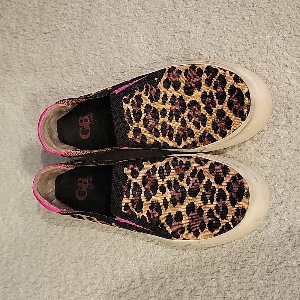 GB GIRLS Reylea-Girl Brown Leopard Multi Size 1M Sneakers